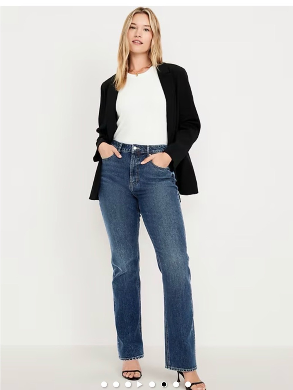 Old Navy Straight Leg Jeans in Dark Blue Wash